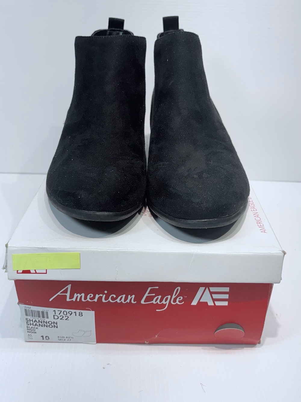 American Eagle Outfitters Shannon Black Suede Ankle Boots - Size 10 (42.5)